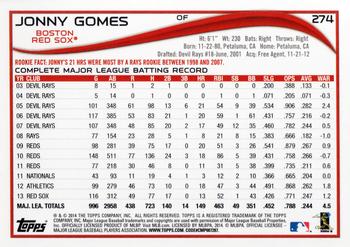 2014 Topps #274 Jonny Gomes Back