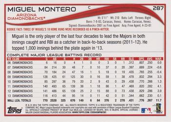 2014 Topps #287 Miguel Montero Back