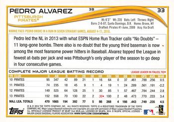 2014 Topps #33 Pedro Alvarez Back