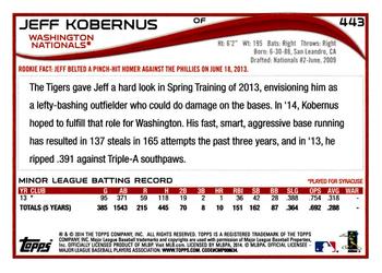 2014 Topps #443 Jeff Kobernus Back