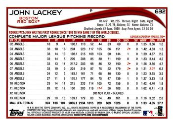 2014 Topps #632 John Lackey Back