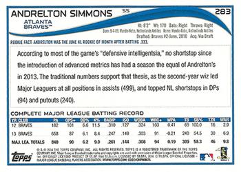 2014 Topps #283 Andrelton Simmons Back