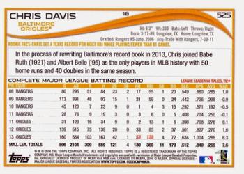 2014 Topps #525 Chris Davis Back