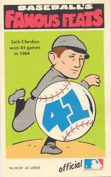 1973 Fleer Official Major League Patches - Famous Feats #39 Jack Chesbro Front