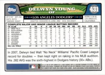 2008 Topps - Gold Foil #431 Delwyn Young Back