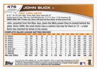 2013 Topps Mini #476 John Buck Back