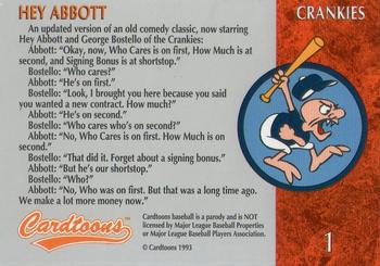 1995 Cardtoons #1 Hey Abbott Back