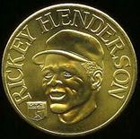 1992 Bandai Sport Star Collector Coins #NNO Rickey Henderson Front
