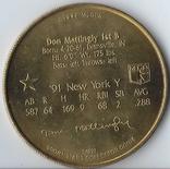 1992 Bandai Sport Star Collector Coins #NNO Don Mattingly Back