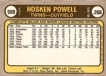 1981 Fleer #559 Hosken Powell Back