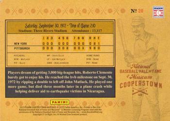 2013 Panini Cooperstown - Historic Tickets #20 Roberto Clemente Back