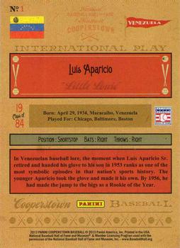 2013 Panini Cooperstown - International Play #1 Luis Aparicio Back