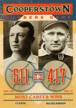 2013 Panini Cooperstown - Numbers Game #2 Cy Young / Walter Johnson Front