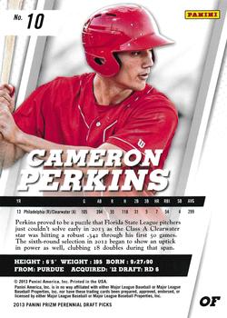 2013 Panini Prizm Perennial Draft Picks #10 Cameron Perkins Back