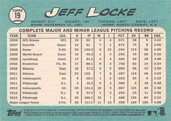 2014 Topps Heritage #19 Jeff Locke Back