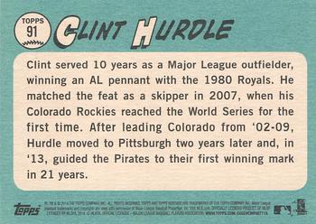 2014 Topps Heritage #91 Clint Hurdle Back