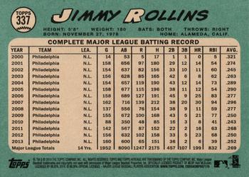 2014 Topps Heritage #337 Jimmy Rollins Back