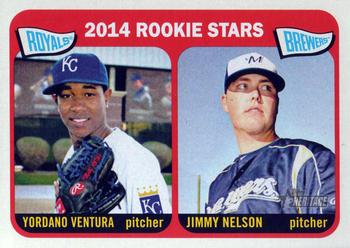2014 Topps Heritage #386 Royals/Brewers Rookie Stars (Yordano Ventura / Jimmy Nelson) Front