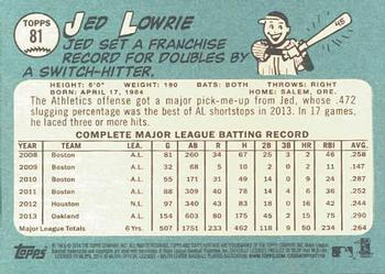 2014 Topps Heritage #81 Jed Lowrie Back