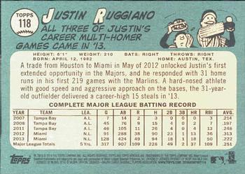 2014 Topps Heritage #118 Justin Ruggiano Back