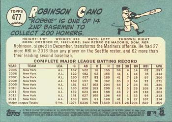 2014 Topps Heritage #477 Robinson Cano Back