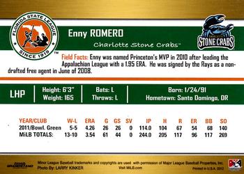 2012 Grandstand Florida State League Top Prospects #NNO Enny Romero Back