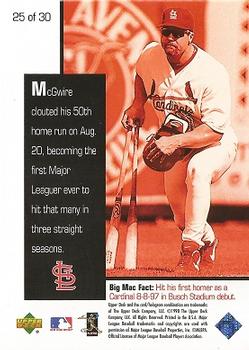 1998 Upper Deck Mark McGwire's Chase for 62 #25 Mark McGwire Back