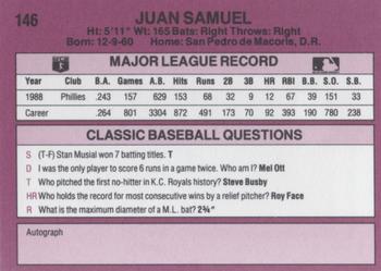 1989 Classic #146 Juan Samuel Back