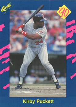 1990 Classic Blue #28 Kirby Puckett Front