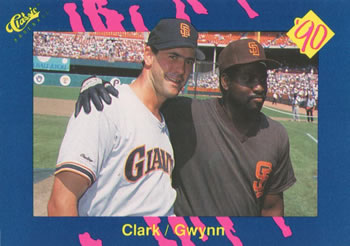 1990 Classic Blue #87 Will Clark / Tony Gwynn Front