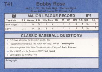 1990 Classic Update #T41 Bobby Rose Back