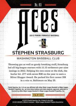 2013 Pinnacle - Aces #A3 Stephen Strasburg Back