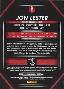 2013 Pinnacle - Artist Proof #83 Jon Lester Back