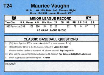 1991 Classic I #T24 Maurice Vaughn Back