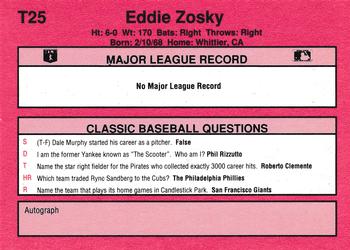 1991 Classic II #T25 Eddie Zosky Back