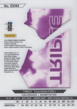 2013 Pinnacle - Clear Vision Hitting Triple #CV44 Troy Tulowitzki Back