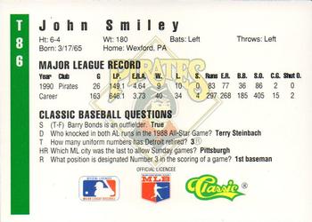 1991 Classic III #T86 John Smiley Back