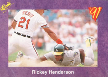 1991 Classic #189 Rickey Henderson Front