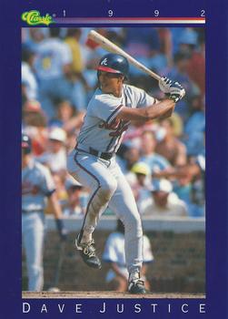 1992 Classic #17 Dave Justice Front