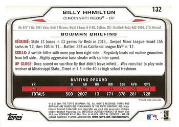 2014 Bowman #132 Billy Hamilton Back