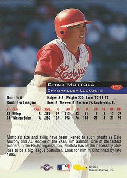 1994 Classic #152 Chad Mottola Back