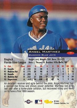 1994 Classic #7 Angel Martinez Back