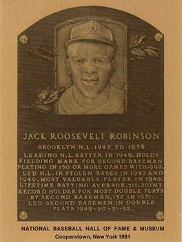 1981-89 Official Hall of Fame Metallic Plaques #NNO Jackie Robinson Front