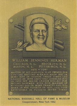 1981-89 Official Hall of Fame Metallic Plaques #NNO Billy Herman Front