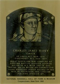 1981-89 Official Hall of Fame Metallic Plaques #NNO Chick Hafey Front