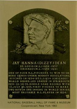 1981-89 Official Hall of Fame Metallic Plaques #NNO Dizzy Dean Front