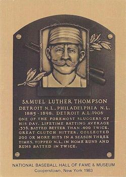 1981-89 Official Hall of Fame Metallic Plaques #NNO Sam Thompson Front