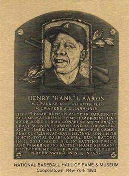 1981-89 Official Hall of Fame Metallic Plaques #NNO Hank Aaron Front