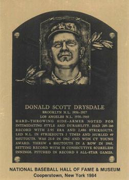 1981-89 Official Hall of Fame Metallic Plaques #NNO Don Drysdale Front