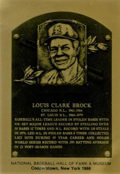 1981-89 Official Hall of Fame Metallic Plaques #NNO Lou Brock Front